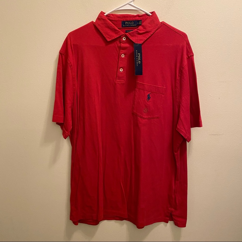 Polo Ralph Lauren Red Polo Shirt Large NWT New